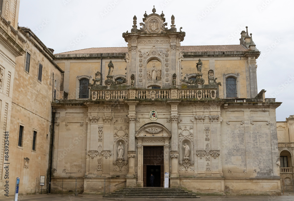 Obraz premium Facade of the Metropolitan Cathedral of Santa Maria Assunta in Lecce, Puglia, Italy.