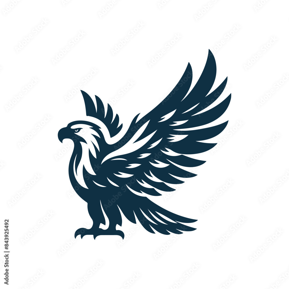 Eagle Silhouette Clip art isolated vector illustration on a white background Eagle Silhouette Clip art isolated vector illustration on a white background
