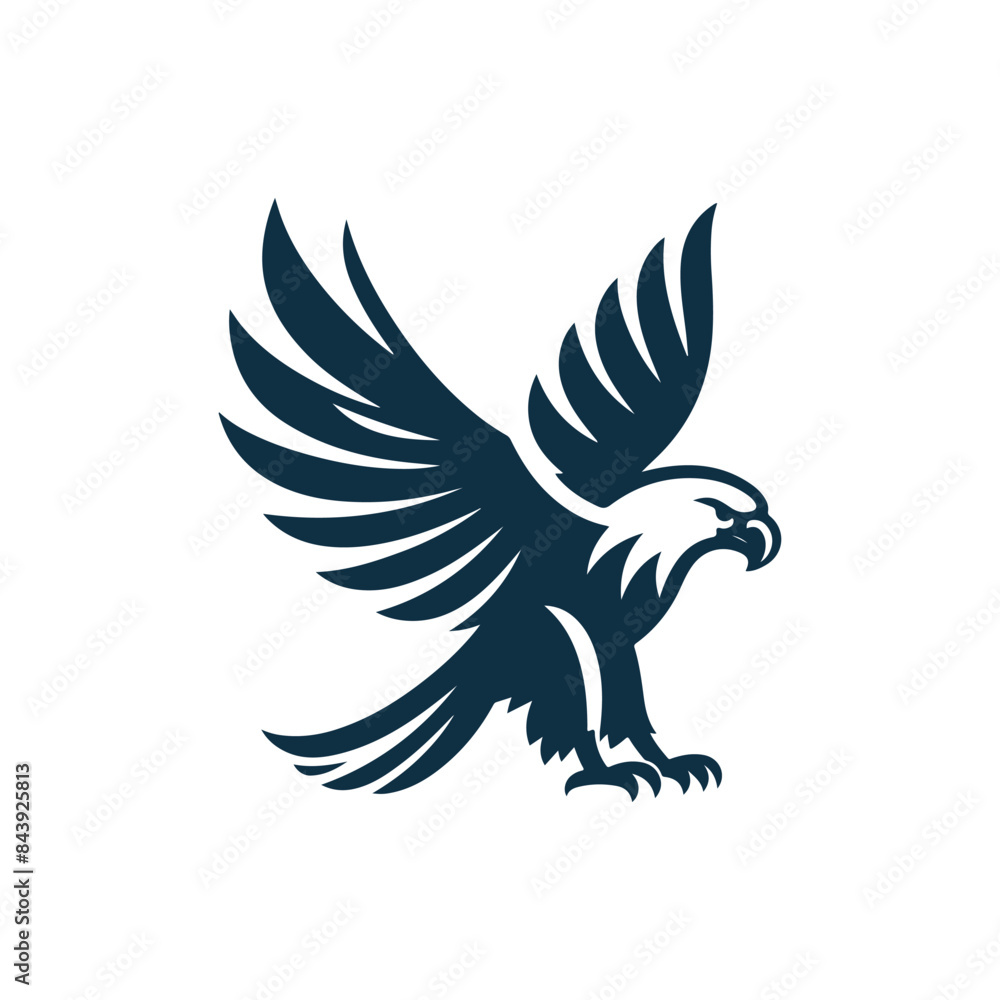 Obraz premium Eagle Silhouette Clip art isolated vector illustration on a white background