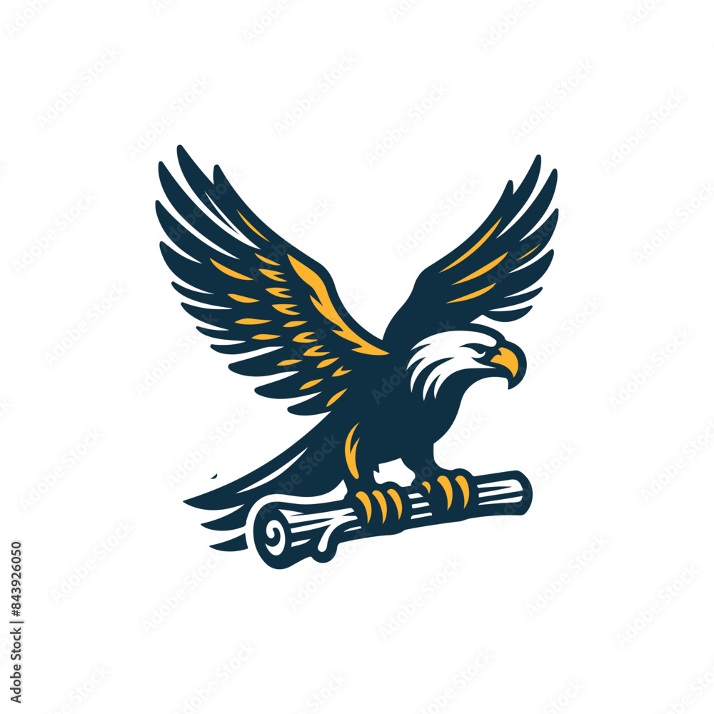 Obraz premium Eagle Silhouette Clip art isolated vector illustration on a white background