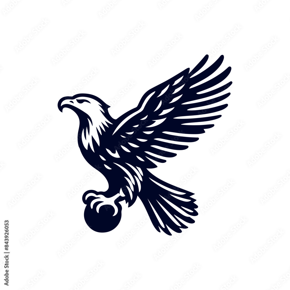 Obraz premium Eagle Silhouette Clip art isolated vector illustration on a white background