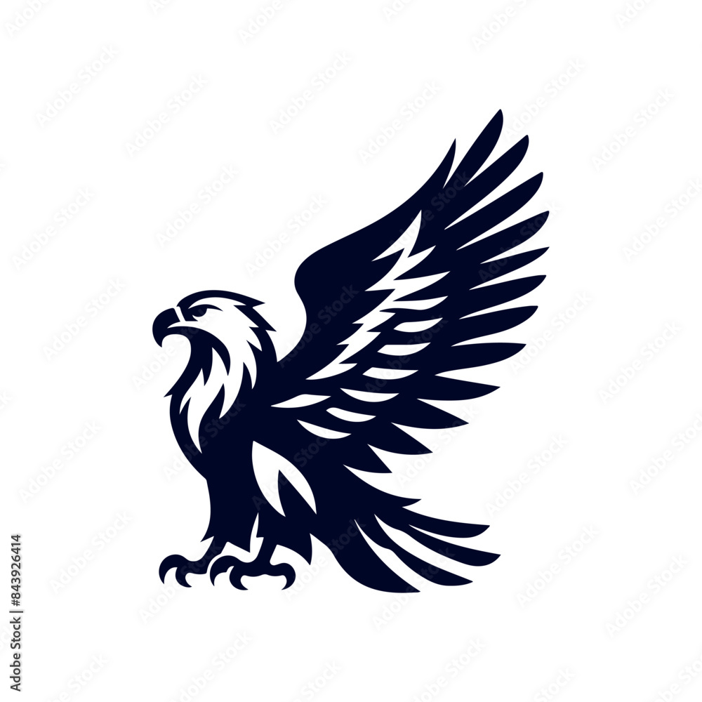 Obraz premium Eagle Silhouette Clip art isolated vector illustration on a white background