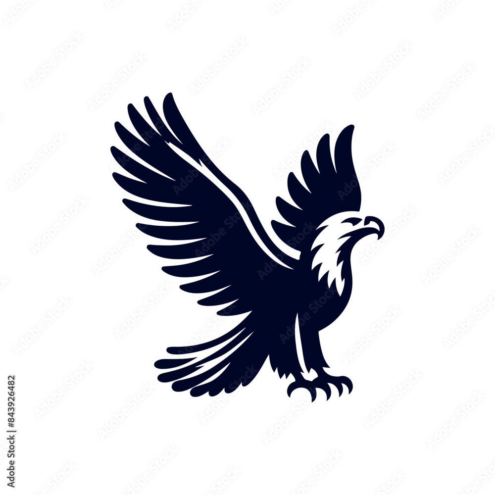 Obraz premium Eagle Silhouette Clip art isolated vector illustration on a white background