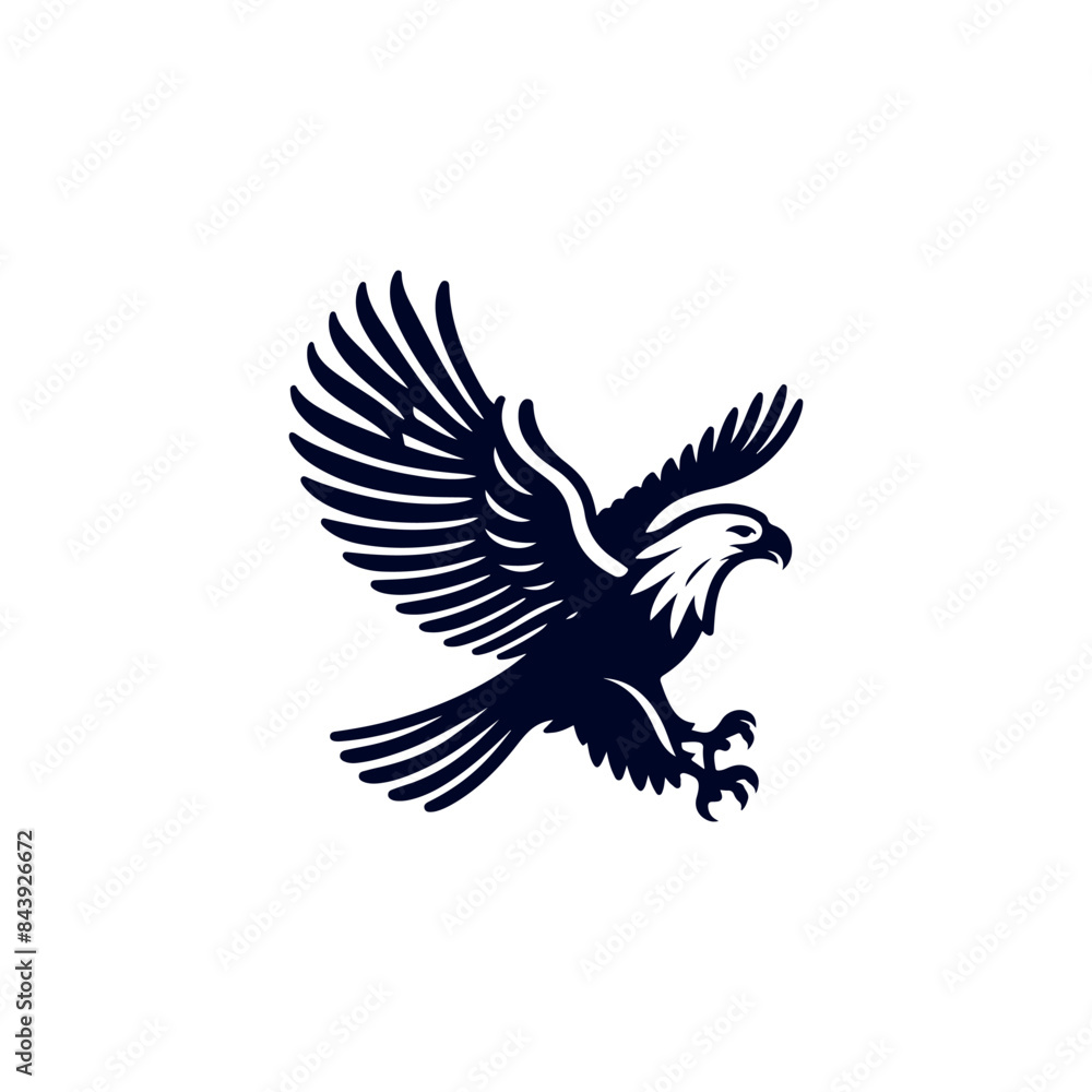 Eagle Silhouette Clip art isolated vector illustration on a white background Eagle Silhouette Clip art isolated vector illustration on a white background