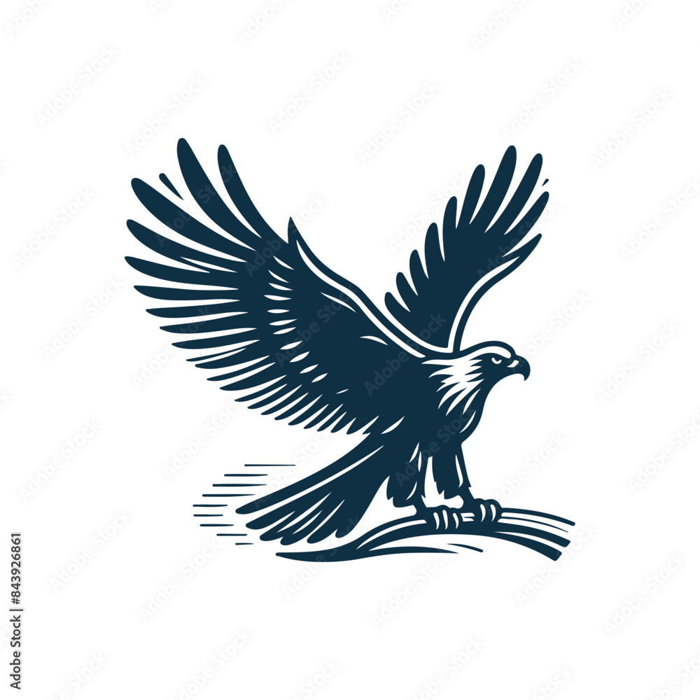 Obraz premium Eagle Silhouette Clip art isolated vector illustration on a white background