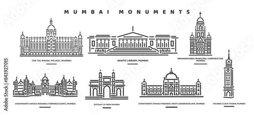 Mumbai monuments icons
