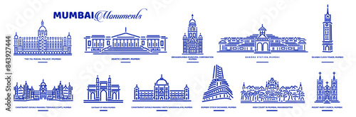 Mumbai monuments icons