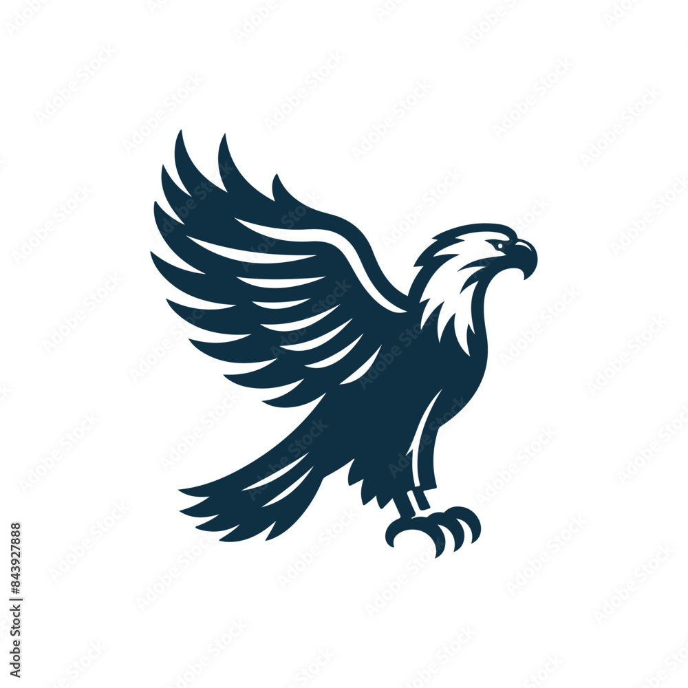 Obraz premium Eagle Silhouette Clip art isolated vector illustration on a white background