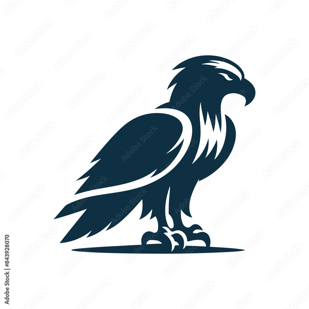 Obraz premium Eagle Silhouette Clip art isolated vector illustration on a white background