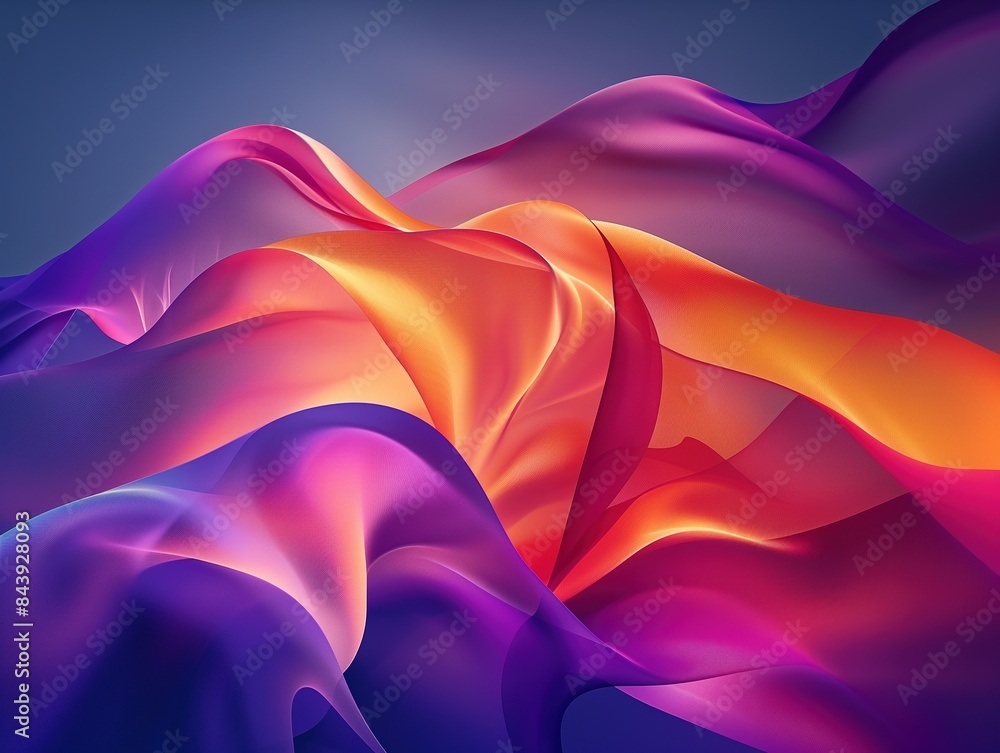 Vibrant Waves of Multicolored Fabric in Shades of Purple, Orange, and Pink
Vibrant Waves of Multicolored Fabric in Shades of Purple, Orange, and Pink