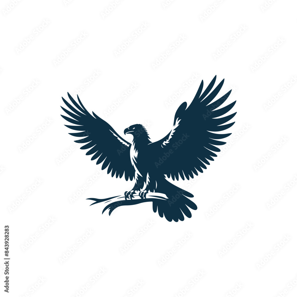 Obraz premium Eagle Silhouette Clip art isolated vector illustration on a white background