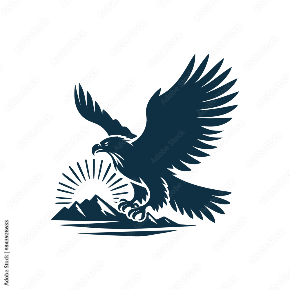 Obraz premium Eagle Silhouette Clip art isolated vector illustration on a white background