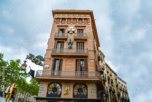 Gothic building in historic centrum of Barcelona photo
