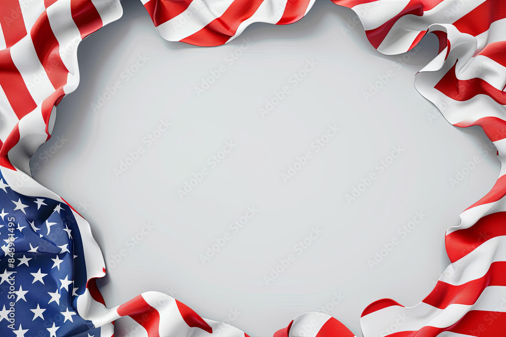 4th july american independence day flyer template with wave flag background and. poster, banner, greeting card. Generative AI 4th july american independence day flyer template with wave flag background and. poster, banner, greeting card. Generative AI