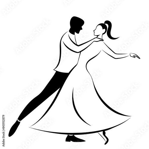 Elegant Waltz - couple performing a ballroom dance