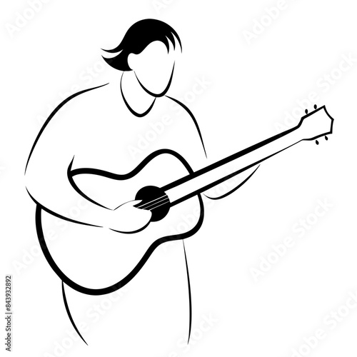 person passionately playing an acoustic guitar.