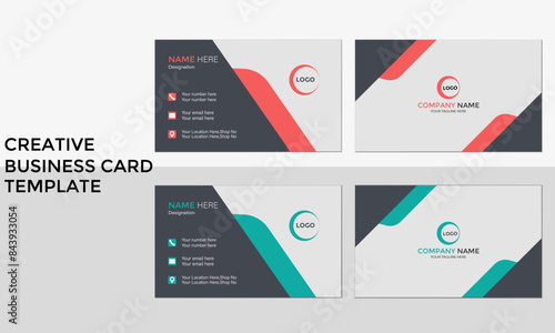 Creative  modern Business card template with multiple color variation