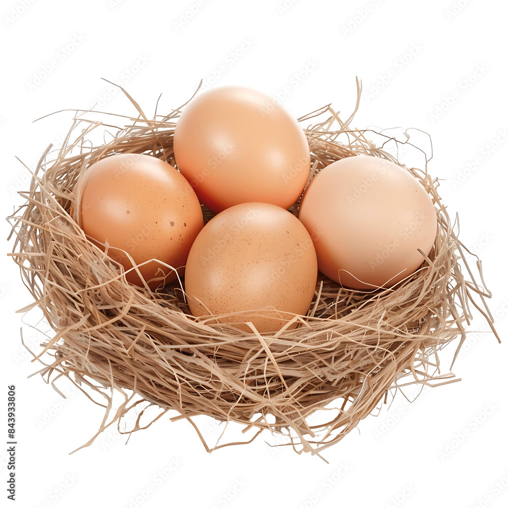 Nest with Egg on Clear Background Nest with Egg on Clear Background