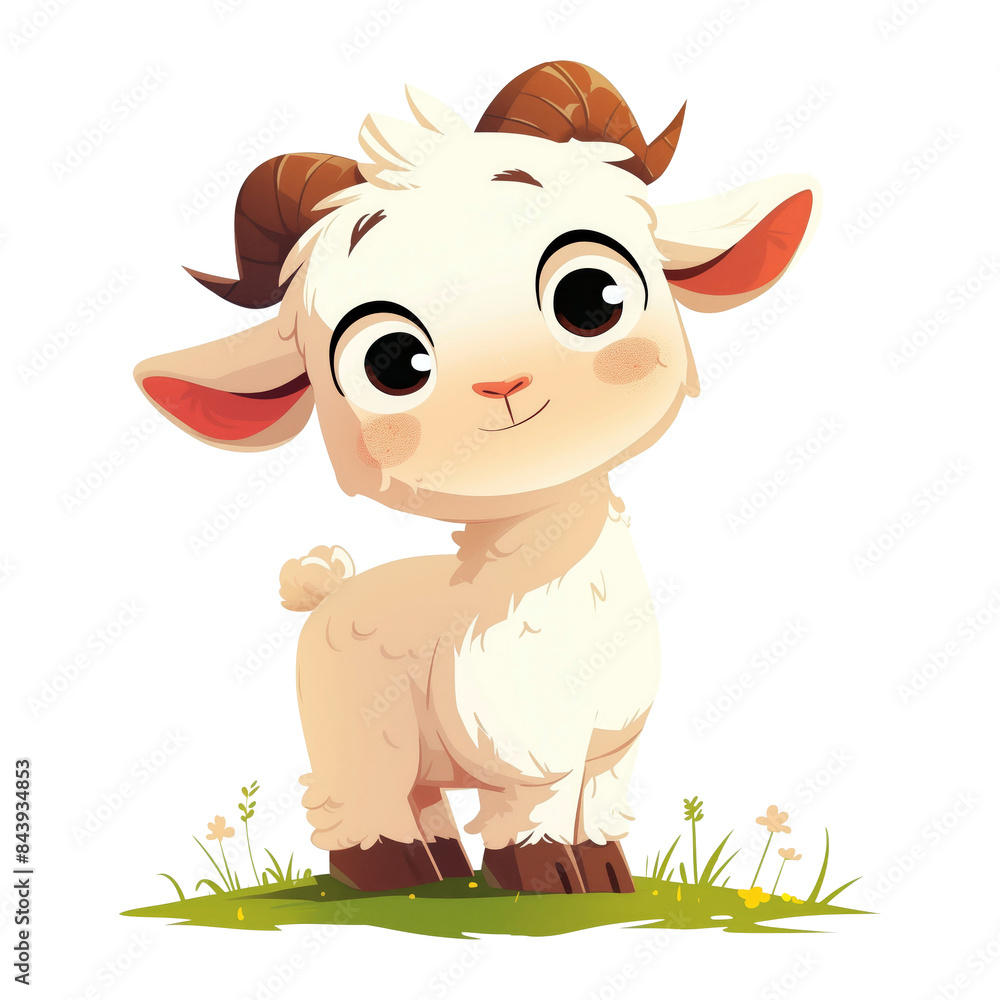 Cute cartoon goat character illustration Cute cartoon goat character illustration