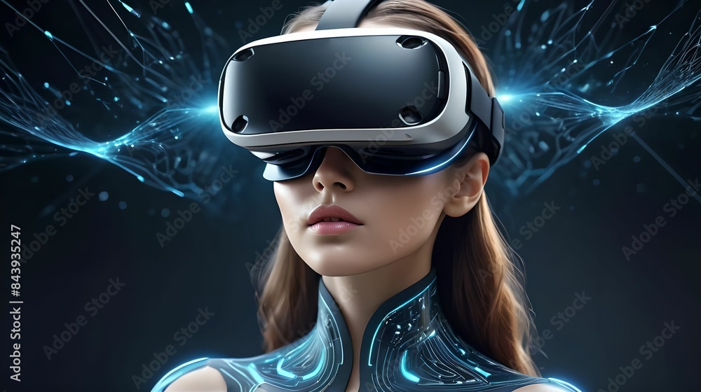 Girl in virtual reality glasses Girl in virtual reality glasses