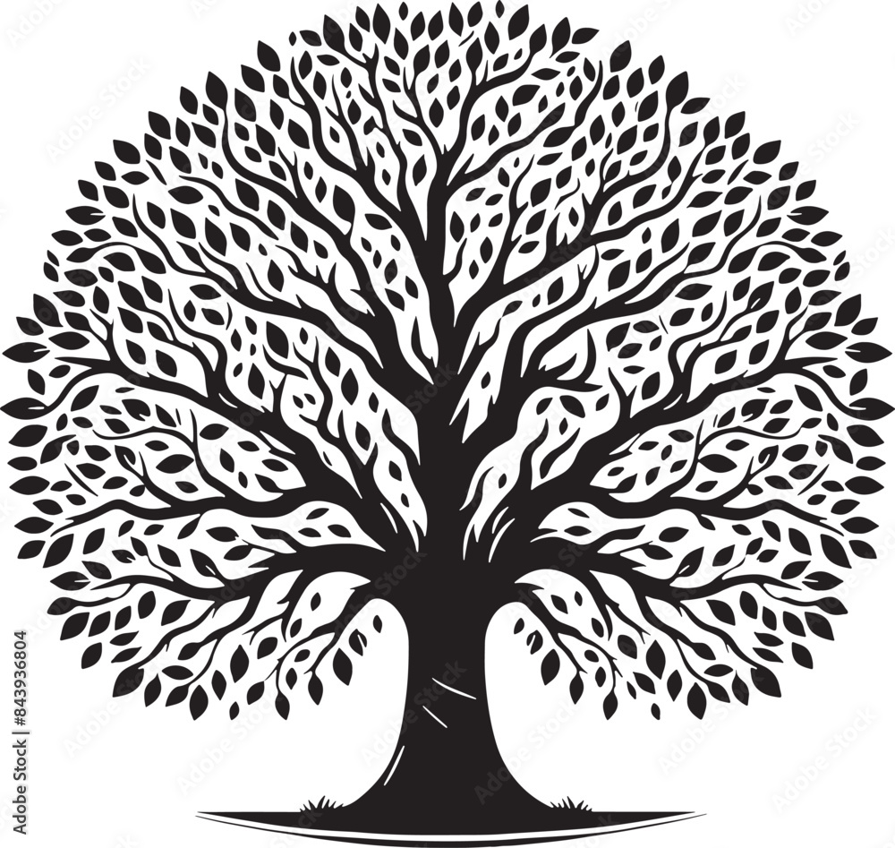 Minimalist Tree Silhouette Illustration Design Minimalist Tree Silhouette Illustration Design