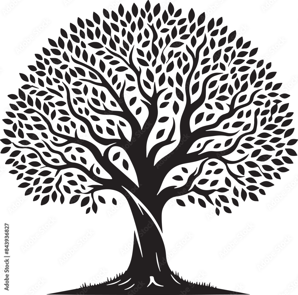 Obraz premium Minimalist Tree Silhouette Illustration Design