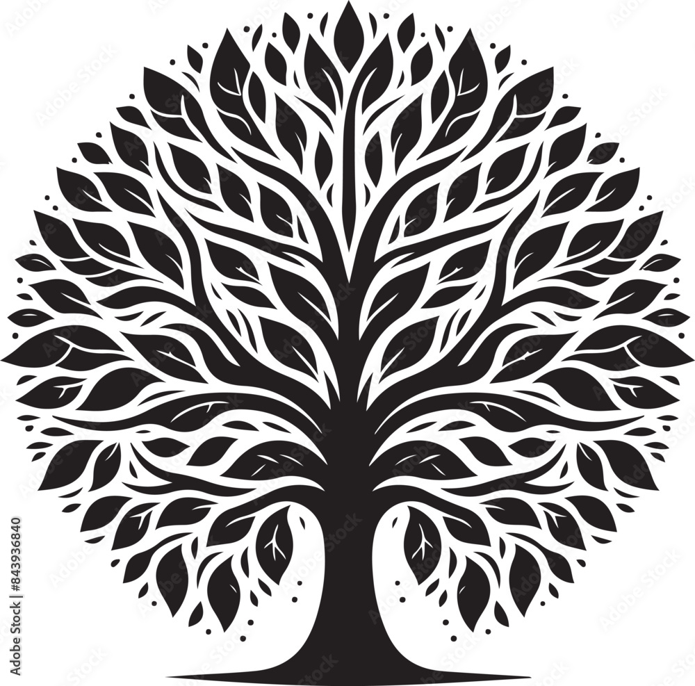 Obraz premium Minimalist Tree Silhouette Illustration Design