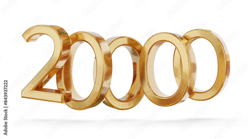 20000 twenty thousand golden number 3d-illustration isolated, gold metallic 20000 twenty thousand golden number 3d-illustration isolated, gold metallic