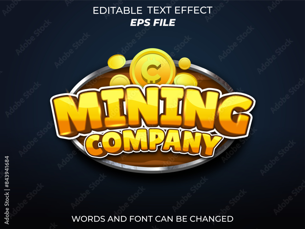 mining company text effect, font editable, typography, 3d text for ...