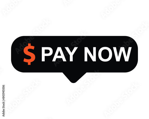 pay now button on white background. pay now button sign