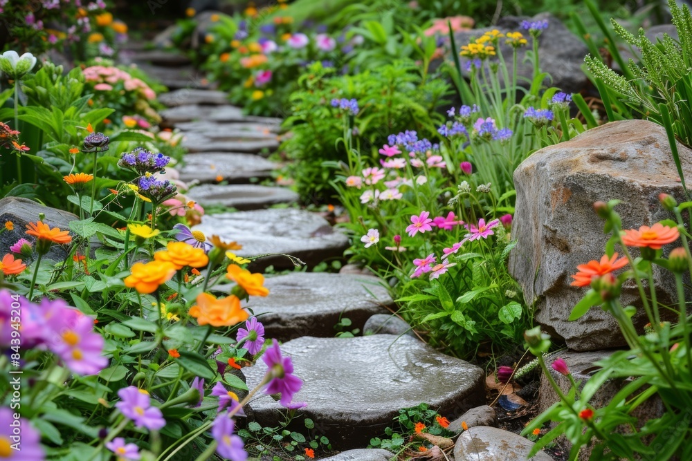 Obraz premium Stone Path Through a Garden