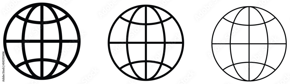 World icon - vector. Website icon. web icon , www icon. Simple line globe icon. vector illustration. eps 10 World icon - vector. Website icon. web icon , www icon. Simple line globe icon. vector illustration. eps 10