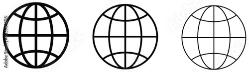 World icon - vector. Website icon. web icon , www icon. Simple line globe icon. vector illustration. eps 10