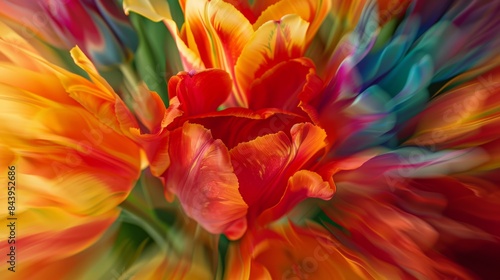 Picture of a captivating time-lapse close-up of tulips bursting into vibrant colors 