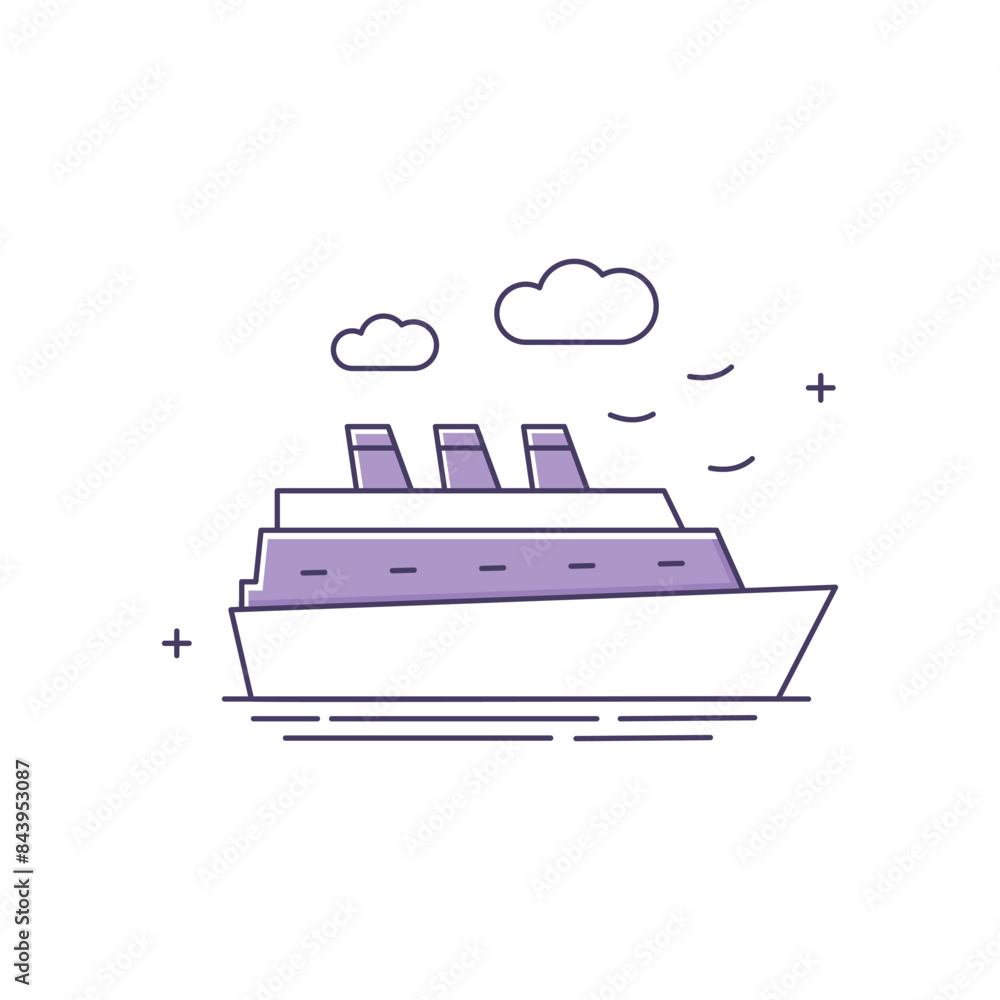 Cruise Ship, Ocean Voyage, Luxury Cruise, Sea Travel, Cruise Vacation, Luxury Cruise Travel Vector Icon Design Cruise Ship, Ocean Voyage, Luxury Cruise, Sea Travel, Cruise Vacation, Luxury Cruise Travel Vector Icon Design