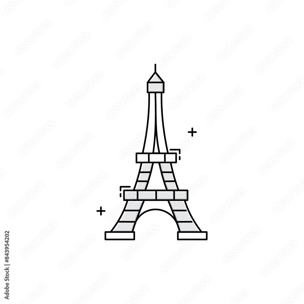 custom made wallpaper toronto digitalIconic Eiffel Tower Vector Illustration Icon Design