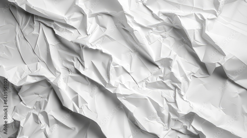 Obraz premium Texture of a paper background showing wrinkled and folded white paper