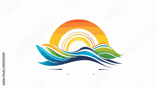 Sunny Beach Themed Logo Vector