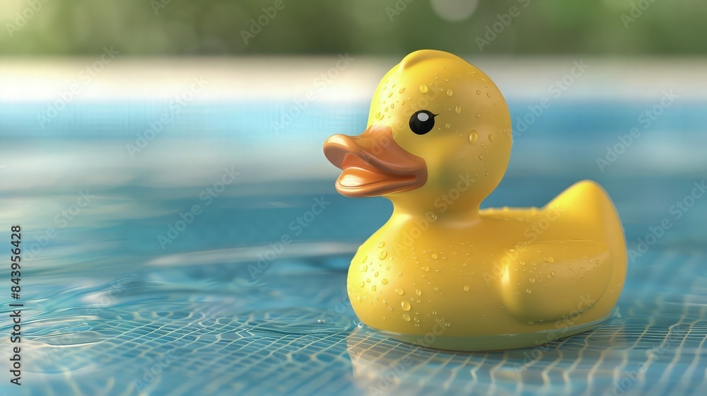 Rubber yellow duck toy on the pool. Rubber yellow duck toy on the pool.