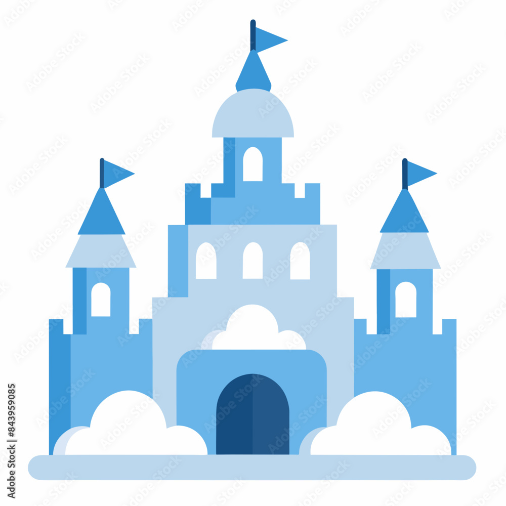 Fototapeta premium snow castle made of snow vector illustration 