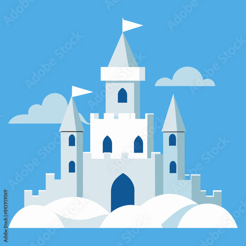 snow castle made of snow vector illustration 