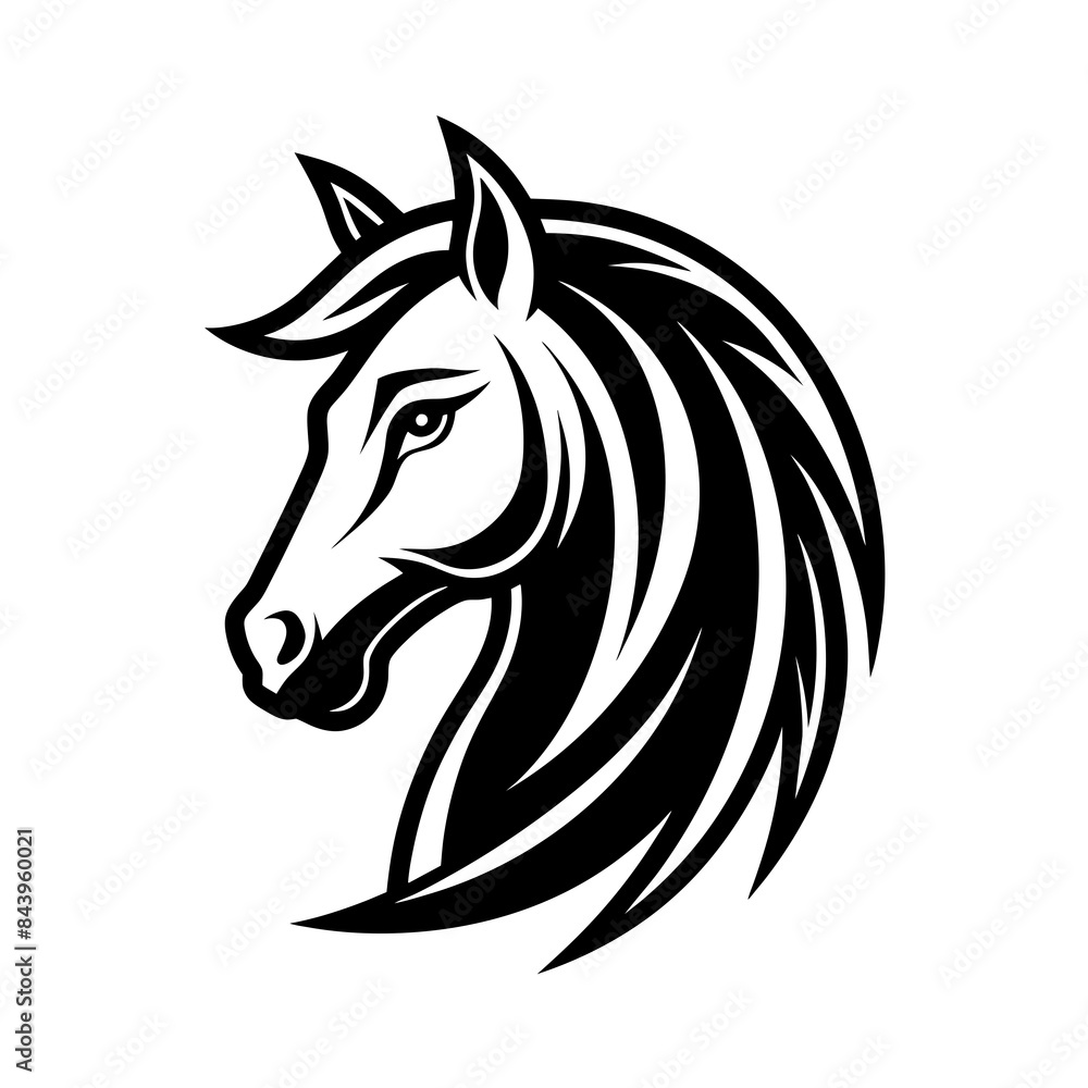 Minimalist Horse head logo vector illustration Minimalist Horse head logo vector illustration