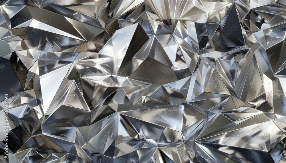 Abstract geometric pattern with reflective silver surfaces. Shiny, metallic, and modern. Perfect for backgrounds and textures. Abstract geometric pattern with reflective silver surfaces. Shiny, metallic, and modern. Perfect for backgrounds and textures.