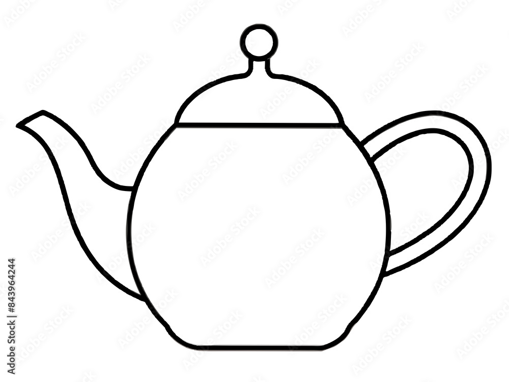 Fototapeta premium A minimalist line art of a teapot