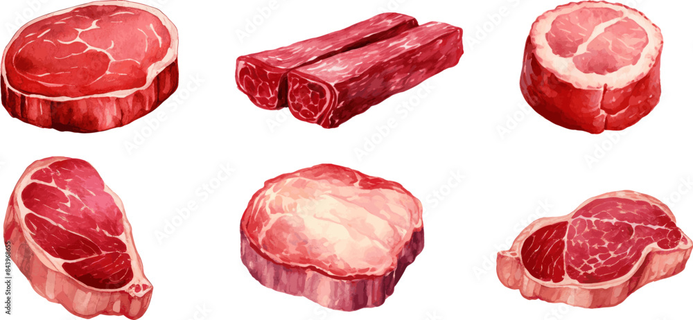 a bunch of meats that are on a white surface a bunch of meats that are on a white surface