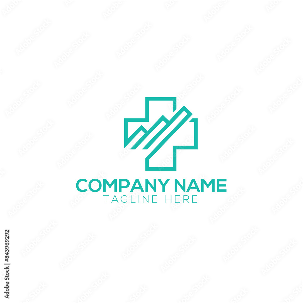 Medical center logo with a cross. Abstract geometric cross symbol.
Medical center logo with a cross. Abstract geometric cross symbol.