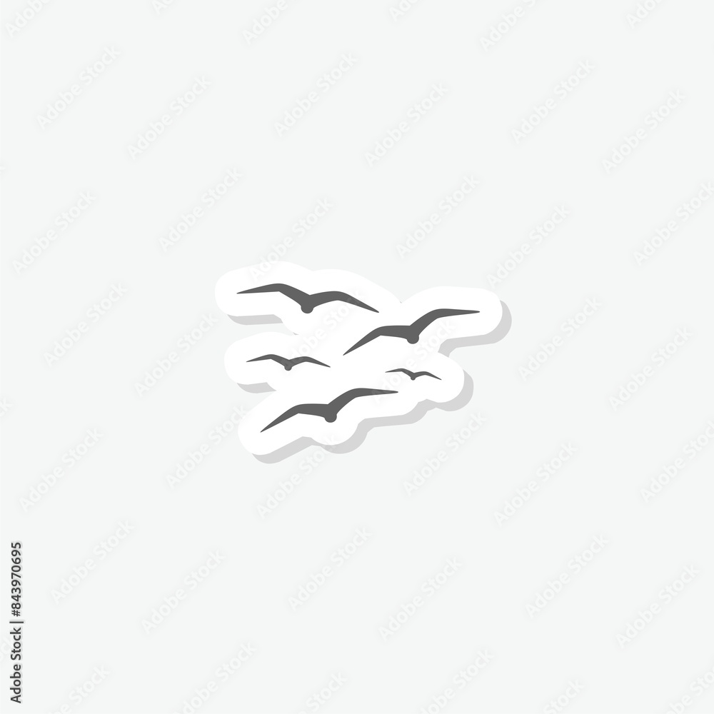 Seagull icon sticker isolated on gray background Seagull icon sticker isolated on gray background