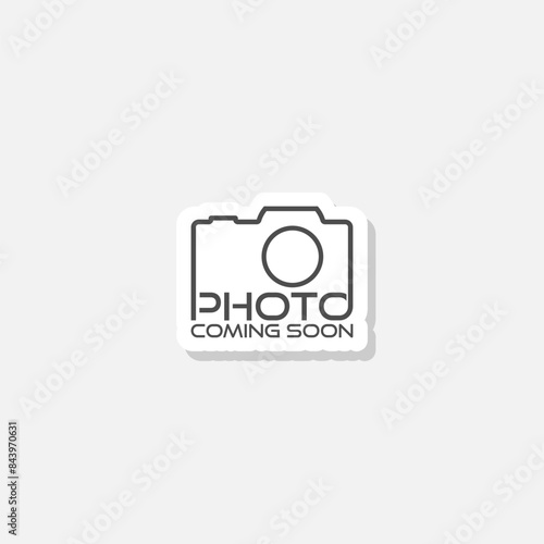 Photo coming soon logo icon sticker isolated on gray background