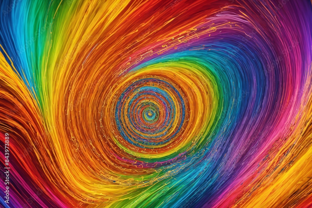 Fototapeta premium A dynamic musical note pattern with flowing shapes and vibrant colors