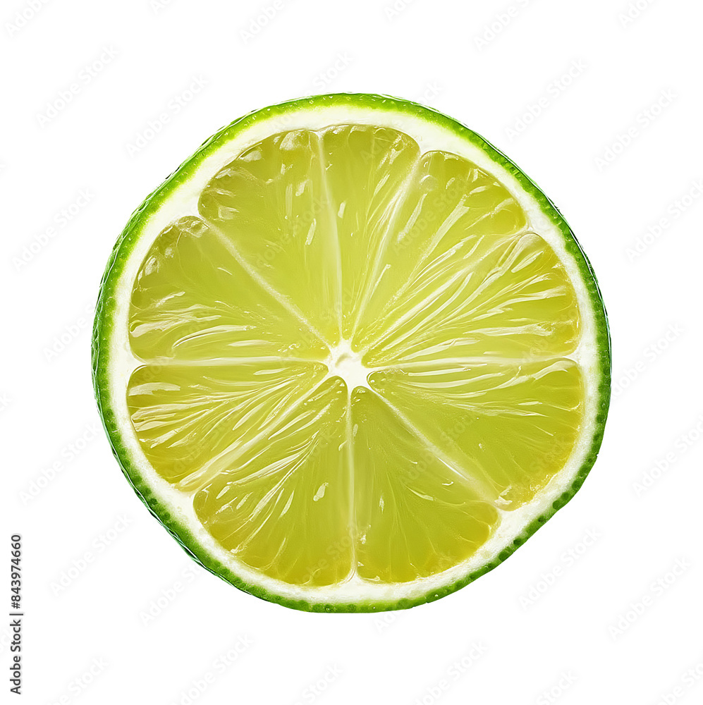 Lime slice on a transparent background. Lime slice on a transparent background.